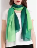 Blended dark and light green silk scarf shawl sarong