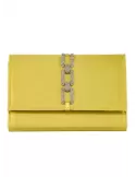 Anna Cecere bags | Borsa gioiello raso giallo con catena strass aca630