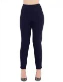 Finest merino wool Italian dark blue jersey cigarette trousers