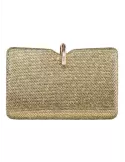 Golden crystals lavish formal jewel clutch evening bag