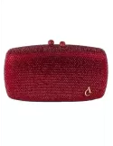 Anna Cecere bags | Borsa rosso rubino con strass e logo aca0130