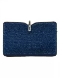 Dark blue crystals lavish formal jewel clutch evening bag