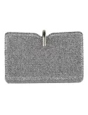 Silver crystals lavish formal jewel clutch evening bag