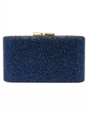 Anna Cecere shiny ink blue crystals purse clutch jewel bag