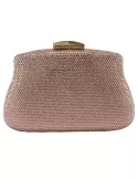 Shiny blush pink crystals purse jewel bag baroque shaped