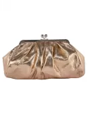 Champagne golden shiny leather granny purse jewel bag