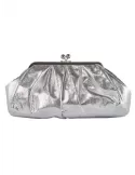 Silver shiny faux leather granny purse jewel bag | Anna Cecere acd08