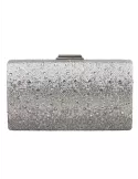 Anna Cecere white silver shadows crystals lavish jewel bag