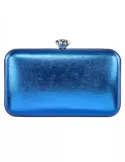 Anna Cecere royal blue shiny faux leather purse jewel bag