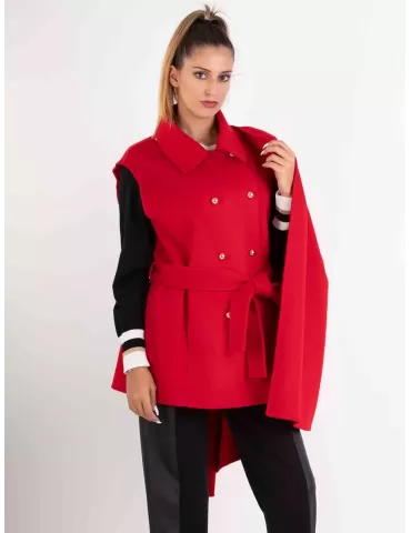 Plus size outlet red wool coat