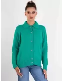 Francesca Mercuriali green mohair wool cardigan polo jacket