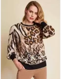 Piero Moretti F/W 2023-24 | Animal and baroque printed blouse shirt