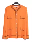 Piero Moretti orange and brown wool cardigan jacket