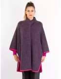 Aldo Colombo elegant fuchsia merino wool woman cape coat