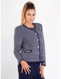 Aldo Colombo white and blue tweed wool jacket