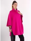 Aldo Colombo elegant fuchsiamerino wool woman cape coat