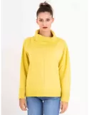 Volpato amber yellow merino wool turtleneck box sweater