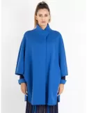 Aldo Colombo royal blue thick merino wool cape cloak coat