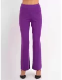 Frida Madè purple merino wool jersey palazzo trousers