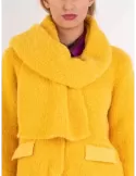 Frida Madè knitwear | Baby alpaca merino bouclè yellow thick scarf