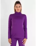 Frida Madè all merino wool plain purple turtleneck sweater