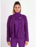 Frida Madè Baby alpaca merino bouclè purple cardigan jacket jewel button