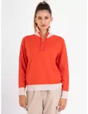 Riva online Italian knitwear | Orange wool sweater jumper with feathers