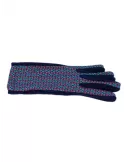 Bottega de Guanto | Diamond pattern blue fashion pile women gloves