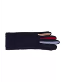 Bottega del Guanto | Black fashion pile gloves with coloured fingers