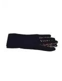 Animal printed inner fingers black pile gloves