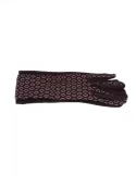 Brown geometric pattern fashion pile gloves