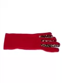 Animal printed inner fingers red pile gloves