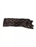 Bottega de Guanto | Black and royal blue pattern velvet gloves ladies