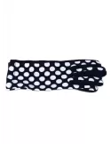 Bottega de Guanto | White polka dots pattern black pile fashion gloves