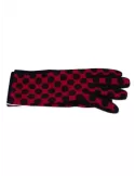 Black and red polka dots fashion pattern pile gloves