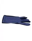 Bottega de Guanto | Diamond pattern blue fashion pile women gloves