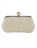 Anna Cecere white pearls granny purse jewel formal bag