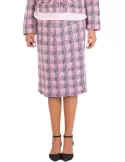 Francesca Mercuriali pink and grey wool jacquard midi skirt