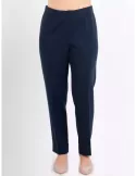 Aldo Colombo Finest merino wool dark blue jersey trousers