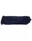 Cashmere lining leather profiles black and blue cotton gloves