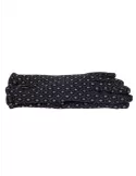 Cashmere lining leather profiles black and grey cotton gloves