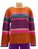 Frida Madè orange purple striped alpaca and merino sweater