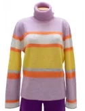 Frida Madè lilac striped alpaca merino turtle-neck sweater