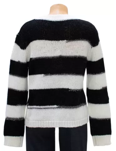 Crew neck merino wool sweater FRIDA BLACK