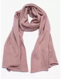 Musetti wool and cashmere plain pink tricot scarf golden thread