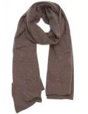 Musetti wool and cashmere plain brown tricot scarf