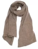 Musetti wool and cashmere plain brown tricot scarf