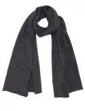 Dark blue wool and cashmere golden thread tricot scarf