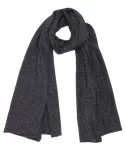 Dark blue wool and cashmere tricot scarf with golden thread by Musetti