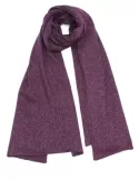 Purple wool and cashmere silver thread tricot scarf